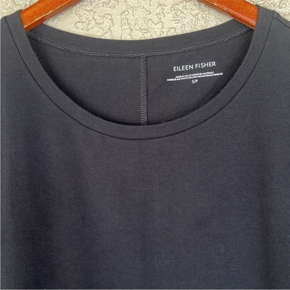 Eileen Fisher Black Organic Cotton Sleeveless Crewneck Tank Dress Size S - Picture 4 of 10